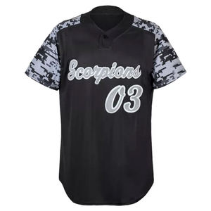 Wholesale Custom Printed <b>Baseball</b> Uniforms for Men Lightweight Polyester Fabric Summer Anti-Bacterial Custom Logo Printing - Product Image 2