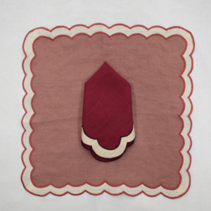 Servilleta de Lino Hecha a Mano de Lujo con Borde Festoneado y Bordado, Servilleta de Lino Natural para Mesa, Decoración de Mesa de Comedor, Personalizada para Bodas - Product Image 2