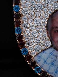 Joyería Hip Hop Personalizada, Color D, VVS, Moissanita, Plata de Lujo S925, Joyería Fina de Moda, Colgante con Foto y Letra, Recuerdo - Product Image 4