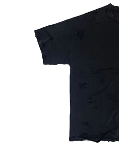 Camiseta Negra de Corte Regular para Hombre, Manga Raglán, Cuello Redondo, 100% Algodón Jersey, Lavado Desgastado, Ecológica, Vintage, Color Sólido - Product Image 3