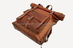 Premium Genuine <b>Leather</b> <b>Backpack</b> <b>For</b> <b>Men</b> Classic Style Sturdy Durable <b>Leather</b> With Multiple Compartments Adjustable Straps - Product Image 4
