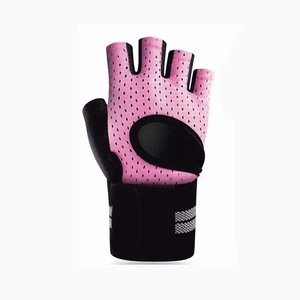 Custom Design Breathable Nylon Half Finger <b>Cycling</b> Gloves Anti Slip Pad Hook and Loop Closure Sports Outdoor Men Women - Product Image 1