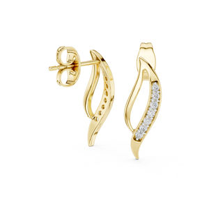 Pendientes de Oro Rosa de 14K con Diamantes Cultivados en Laboratorio, Redondos, para Mujer |   Ropa de Boda |   Diamante Cultivado Nuevo - Product Image 6