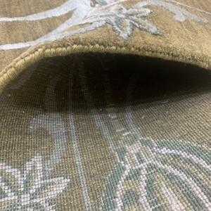 Hand Knotted Wool Jute Floral Area <b>Rug</b> Olive Beige Silver <b>Grey</b> Botanical Design for Living Room <b>Bedroom</b> Hotel Decor - Product Image 5