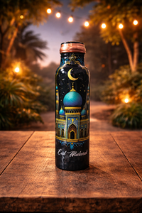 Bouteille d'eau en cuivre martelé avec boîte en bois, cadeau pour enfants, design moderne, cadeau d'affaires, hydratation, détox, cuivre naturel - Product Image 6