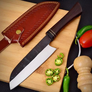 Couteau de Chef Burraq Personnalisé Fait Main en Acier Carbone, Lame de 8 Pouces, Épaisseur 3,0 mm, Manche en Bois, Étui de Protection Anti-Humidité, NOUVEAU - Product Image 6