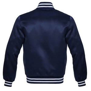 Chaqueta de satén azul liso para hombre, talla grande, 100% alta calidad, resistente al viento, moda de invierno, venta al por mayor, OEM 2026, gran éxito de ventas - Product Image 2