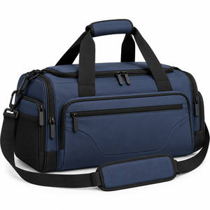 Bolsa de Viaje Personalizada Azul Marino, Bolsa Deportiva de Gran Capacidad, Bolsa de Gimnasio con Múltiples Bolsillos, Bolsa de Fin de Semana, OEM ODM - Product Image 1