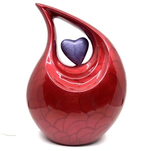 Mayorista Fabricante Nuevo Diseño Hecho A Mano Urna Cremación Proveedor Único Forma De Gota De Lágrima Esmalte De Metal Urna Cremación - Product Image 3