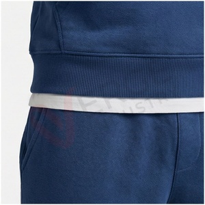 Ensemble de survêtement bleu à capuche pour homme, manches longues, couleur unie, décontracté, respirant, coupe régulière, pour l'automne, avec poches latérales - Product Image 5