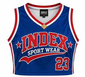Camiseta de baloncesto azul Index, unisex, cuello en V, sin mangas, malla transpirable, ropa deportiva, número 23 - Product Image 1