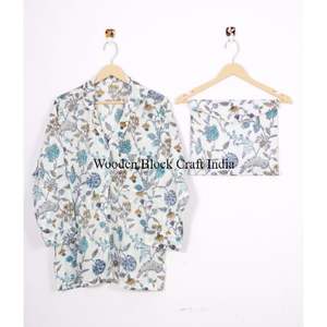 ชุดนอนผ้าฝ้ายแท้ 100% ขายดีที่สุด แขนยาว สวมใส่สบาย ชุดนอนแสนอบอุ่นสำหรับผู้หญิง ชุดลำลองติดกระดุมแบบคลาสสิก - Product Image 2