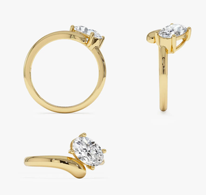 Anillo Étnico de Joyería Fina con Diamante Cultivado en Laboratorio de 14K, Chapado en Rodio, Corte Brillante Redondo, para Boda y Aniversario - Product Image 4