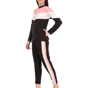 Ensemble de survêtement color block pour femme, col rond, manches longues, respirant, décontracté, pour l'automne, en Spandex et Polyester - Product Image 4