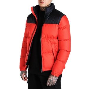 Blouson matelassé pour homme en toile brillante personnalisée, style mode, avec col montant et logo frontal, vente en gros, veste d'hiver - Product Image 1
