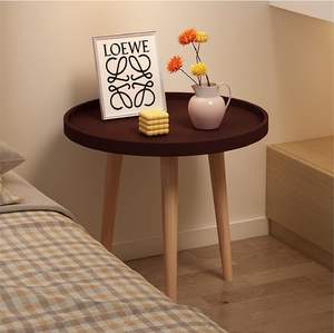 Petite table basse ronde, table d'appoint moderne avec 3 pieds stables, table d'appoint multifonctionnelle pour canapé, balcon, bureau (marron) - Product Image 3