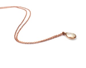 Collier pendentif minimaliste en argent sterling 925 plaqué or rose avec pierres précieuses multiples - Product Image 1