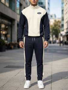 Ensemble de survêtement pour homme Oneten Apparels, couleur marine, blocs de couleurs, sweat-shirt à demi-zip et pantalon de jogging - Product Image 5