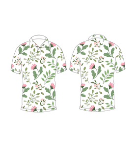 เสื้อโปโลผู้ชายสีขาวพิมพ์ลายใบไม้สีชมพูสีเขียวลายพฤกษศาสตร์แขนสั้นลำลองแฟชั่นฤดูร้อน - Product Image 6