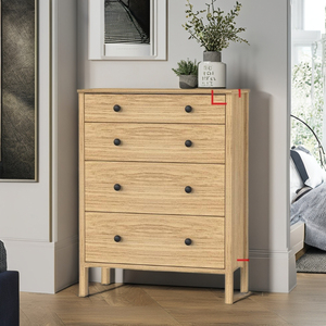 Cómoda Moderna de Madera con 4 Cajones, Color Personalizado, Servicio OEM, Hecha en Malasia, No Plegable, para Uso en Oficina en Casa 14_0036 - Product Image 1