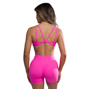 Sujetador deportivo sin costuras con tirantes para mujer, soporte medio, para yoga, fitness, gimnasio, entrenamiento, ropa deportiva elástica, OEM - Product Image 2