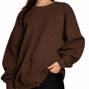 Sudadera Oversize Casual de Cuello Alto para Mujer, de Forro Polar, Holgada, para Invierno, Estilo Moderno para el Día a Día, 100% Algodón Ecológico - Product Image 4