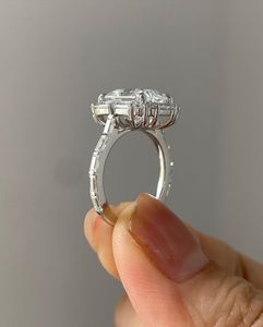 Anillo de Compromiso y Boda con Diamante Radiante Cultivado en Laboratorio, Certificado por IGI, 3.55 Quilates, Oro Amarillo de 14k, Chapado en Plata, Regalo de Lujo para Fiestas - Product Image 2