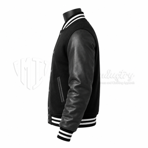 Chaqueta Varsity Personalizada con Cuerpo de Lana y Mangas de Cuero, Chaqueta Letterman, Fabricante de Marca Privada OEM - Product Image 4