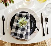 Serviette de cuisine en coton durable absorbant élégant serviettes de cuisine en tissu à rayures serviettes indiennes faites à la main pour le nettoyage de la décoration de ITHL