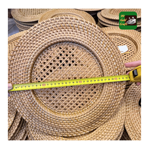 <b>Rattan</b> Charger Plates made from natural <b>rattan</b> material for <b>table</b> setting decor <b>dining</b> presentation and event styling Vietnam - Product Image 1