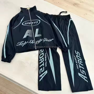 Ensembles coupe-vent surdimensionné personnalisé de haute qualité pour hommes veste coupe-vent de grande taille en nylon respirant avec fermeture éclair imprimée - Product Image 4