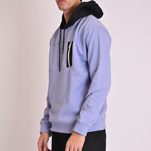 เสื้อสเวตเชิ้ตมีฮู้ดสีฟ้าอ่อนสำหรับผู้ชาย ทรงปกติ ผ้าฝ้ายฟลีซ สวมใส่สบาย สีพื้น มีกระเป๋า เหมาะสำหรับฤดูใบไม้ร่วง - Product Image 6