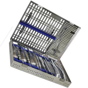 Kit d'instruments pour implants dentaires avec outils de greffe osseuse, pinces, détartreurs, seringue, étui bleu, ensemble chirurgical manuel - Product Image 4