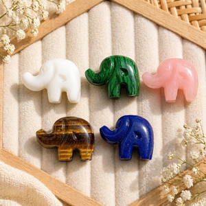 Malaquita Natural Tallada en Forma de Elefante, Gema Suelta Pulida, Amuleto Animal, Suministro para Fabricación de Joyas, Venta al por Mayor, Se Vende por Pieza - Product Image 5