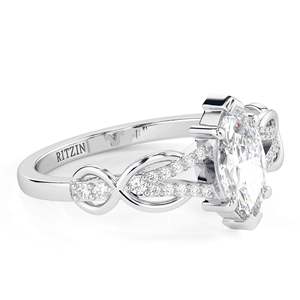 Anillo de aniversario con diamante de corte marquesa cultivado en laboratorio, estilo elegante, para mujer, en oro blanco/rosa/amarillo/plata - Product Image 4