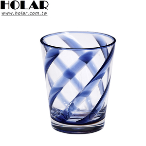 [Holar] Vasos de Plástico Reutilizables de 21 oz, Diseño Simple con Rayas Azules, Hechos en Taiwán, Resistentes a los Golpes, para Bares, Campamentos y Restaurantes - Product Image 1