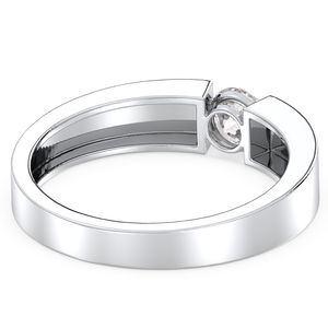 Bague REYES personnalisée en moissanite taille ronde en argent sterling 925 plaqué rhodium blanc 14K 18K, cadeau pour homme et femme - Product Image 4