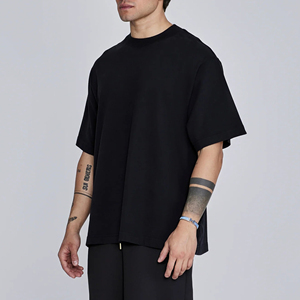 เสื้อยืดคอกลมทรงหลวมสำหรับผู้ชาย คุณภาพสูง ตัดเย็บพิเศษ ไซส์ใหญ่ ผ้าฝ้าย 100% เนื้อหนา หรูหรา ทรงไหล่ตก  เสื้อยืดเปล่าสำหรับผู้ชาย - Product Image 5