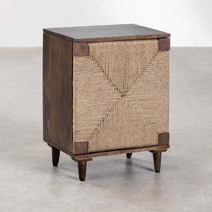 Table de chevet Vandana Amber Grain en bois de manguier et jute - Product Image 2