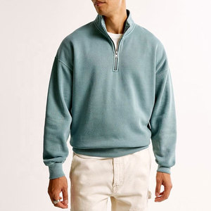 Sweat-shirt en molleton à col montant pour homme, gris uni, coupe classique, décontracté, pour l'automne - Product Image 2