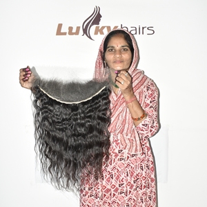 ผมแท้จากอินเดีย 100% คุณภาพสูง ไม่ผ่านการแปรรูป แบบเวอร์จิน  13*6  แบบฟรอนทัล  ลอนน้ำ  เรมี่  นุ่มสลวย  จัดเรียงเกล็ดผม - Product Image 3