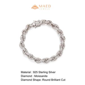 Bracelet en chaîne fine en moissanite argentée, bijoux de mode, style cadeau pour un usage quotidien, pour hommes et femmes, tendance de Los Angeles - Product Image 6