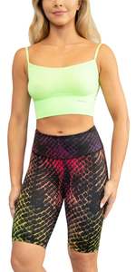 He She Wears Pantalon pour femme à taille basse élastique, imprimé floral, respirant, en tricot de spandex et polyester, coupe droite, avec cordon de serrage, séchage rapide - Product Image 1