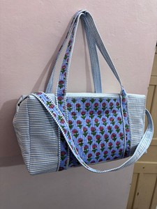 <b>Large</b> Cotton Quilted Duffle Tote Shoulder Patch <b>Bag</b>, Women's Shopping <b>Beach</b> Artist Boho Weekend <b>bag</b> Hand Luggage <b>Bags</b> for Women - Product Image 4