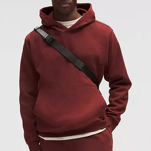 Sweat-shirt à capuche unisexe en polaire, couleur unie, coupe décontractée oversize, vêtement d'hiver, polyester/coton 400g, anti-plis, avec poches - Product Image 3