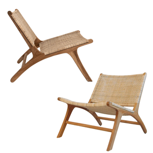 Silla Reclinable de Madera de Teca, Sillas de Jardín con Respaldo de Ratán para Muebles de Jardín al Aire Libre, por Rachel Natalie - Product Image 6