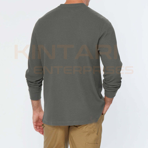 T-shirt à manches longues pour homme de qualité supérieure, en coton doux, t-shirt décontracté, logo personnalisé, étiquette privée, usine de vêtements - Product Image 5