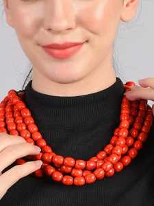 Multilayer <b>Resin</b> Handmade Christian Beaded Necklace Heart Shape Unisex Fashion Jewelry for Party & Wedding - Product Image 5