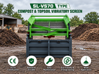 Machine de criblage de sol robuste SL-VS70, crible vibrant portable à double étage pour la séparation du sol, du compost et du sable