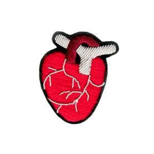 OEM <b>Fashion</b> Cute Heart <b>Brooches</b> Hand Embroidered Bullion Wire Colored Cool Custom Bullion Patches Pin <b>Brooch</b> Handwork Embroidery - Product Image 1